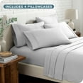 thumbnail image 6 of Bare Home Luxury Bed Sheet Set - Premium 1800 Collection - 6 Piece - Queen, Cloud Gray, 6 of 8