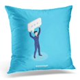 thumbnail image 1 of BSDHOME White Abstract Man in Suit Holding Text Message Over His Head Isometric Blank Pillows case 20x20 Inches Home Decor Sofa Cushion Cover, 1 of 1