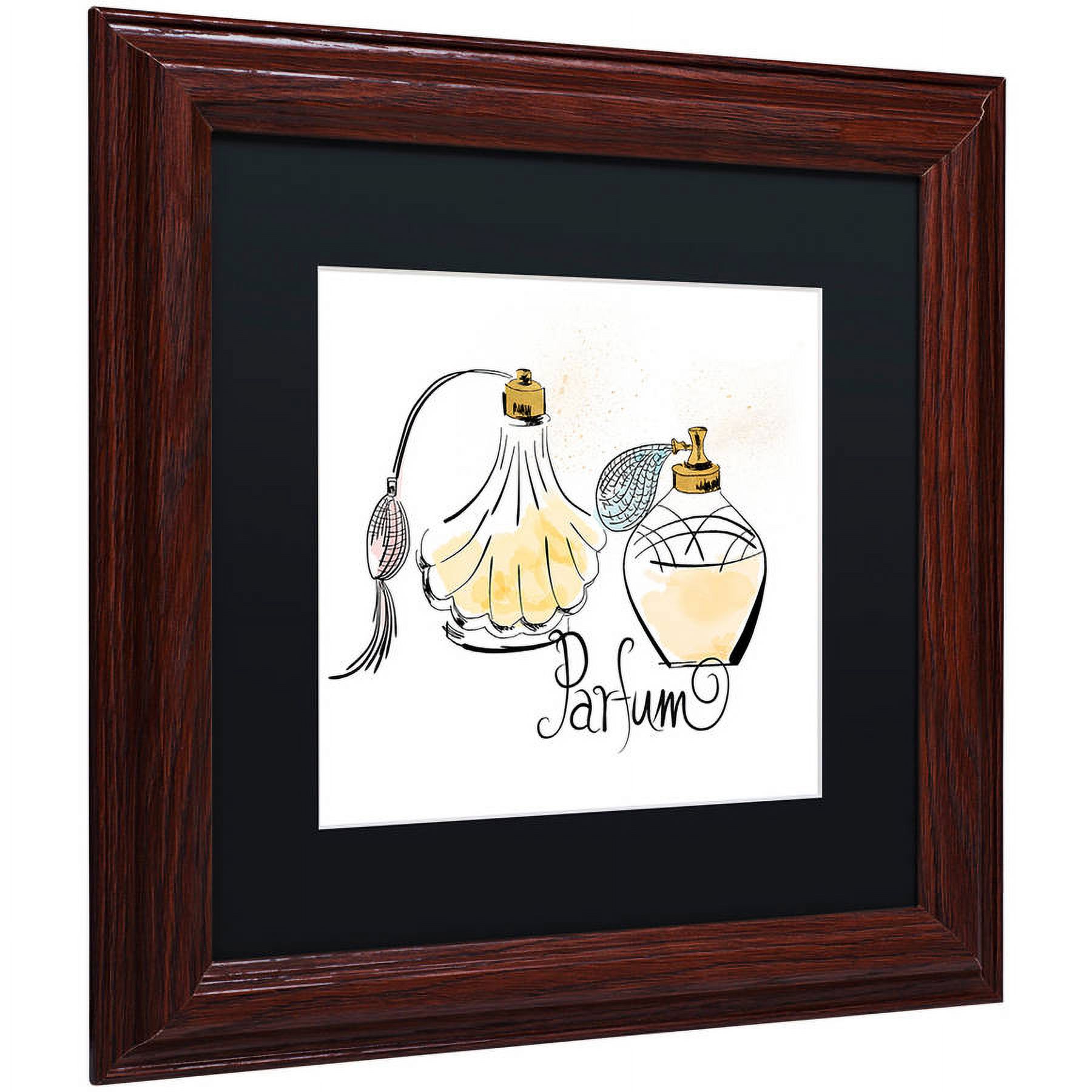 Trademark Fine Art "Perfume Bottles" Canvas Art by Lisa Powell Braun, Black Matte, Wood Frame