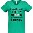 thumbnail image 3 of Inktastic Only the Best Nieces Get Promoted to Cousin Women's V-Neck T-Shirt, 3 of 5