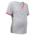 thumbnail image 3 of Xmarks Women's Maternity Nursing Tops Short Sleeve Breastfeeding Shirts Gray US 14, 3 of 5