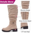 thumbnail image 5 of Love Steetly Women's Extra Wide Calf Knee High Boots, Slouchy Ruched Tall Boots, Harness Buckle Strap, Chunky Lug Sole Block Heel Side Zipper Boots., 5 of 8