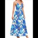 thumbnail image 3 of Vestido de Verano 2025 para Mujer, con Estampado Floral, Lazo Frontal, Tirantes Finos, Informal, Bohemio, , Holgado, Azul, XXL, 3 of 6