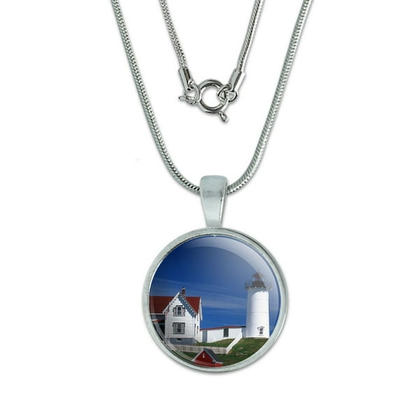 Nubble Light Lighthouse Maine ME Small Pendant