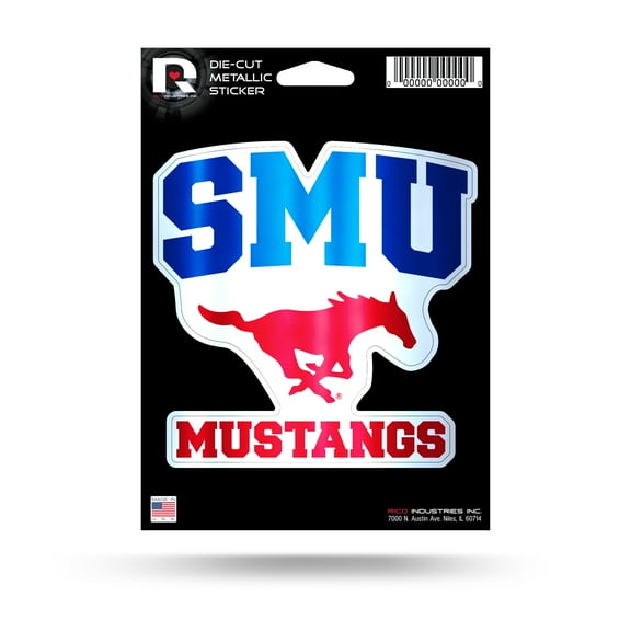 SOUTHERN METHODIST DIE CUT METALLIC STICKER