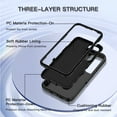 thumbnail image 2 of I-HONVA For Samsung Galaxy S25/S24 Plus Case Compatible with MagSafe,3-Layer Military Grade Drop Protection Anti-Slip Rugged Shockproof Dustproof Protection 6.7 inch Phone Case,Full Black, 2 of 7