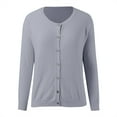 thumbnail image 4 of Light Weight Cardigan Women Summer Ladies Button Front Long Sleeve Open Front Coat Soft Warm Knit Elastic Sweater Light Cardigans for Women Summer Grey XL, 4 of 4