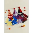 thumbnail image 3 of BemeyourBBs Baby Girl Halloween Outfit Baby Kids Baby Clown Costume Infant Ruffled Long Sleeve Patchwork Pompom Romper Dress and Pointed Hat Set, 3 of 9