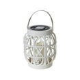 thumbnail image 1 of LED Solar Basket Weave Lantern With Faux Candle White, 1 of 3