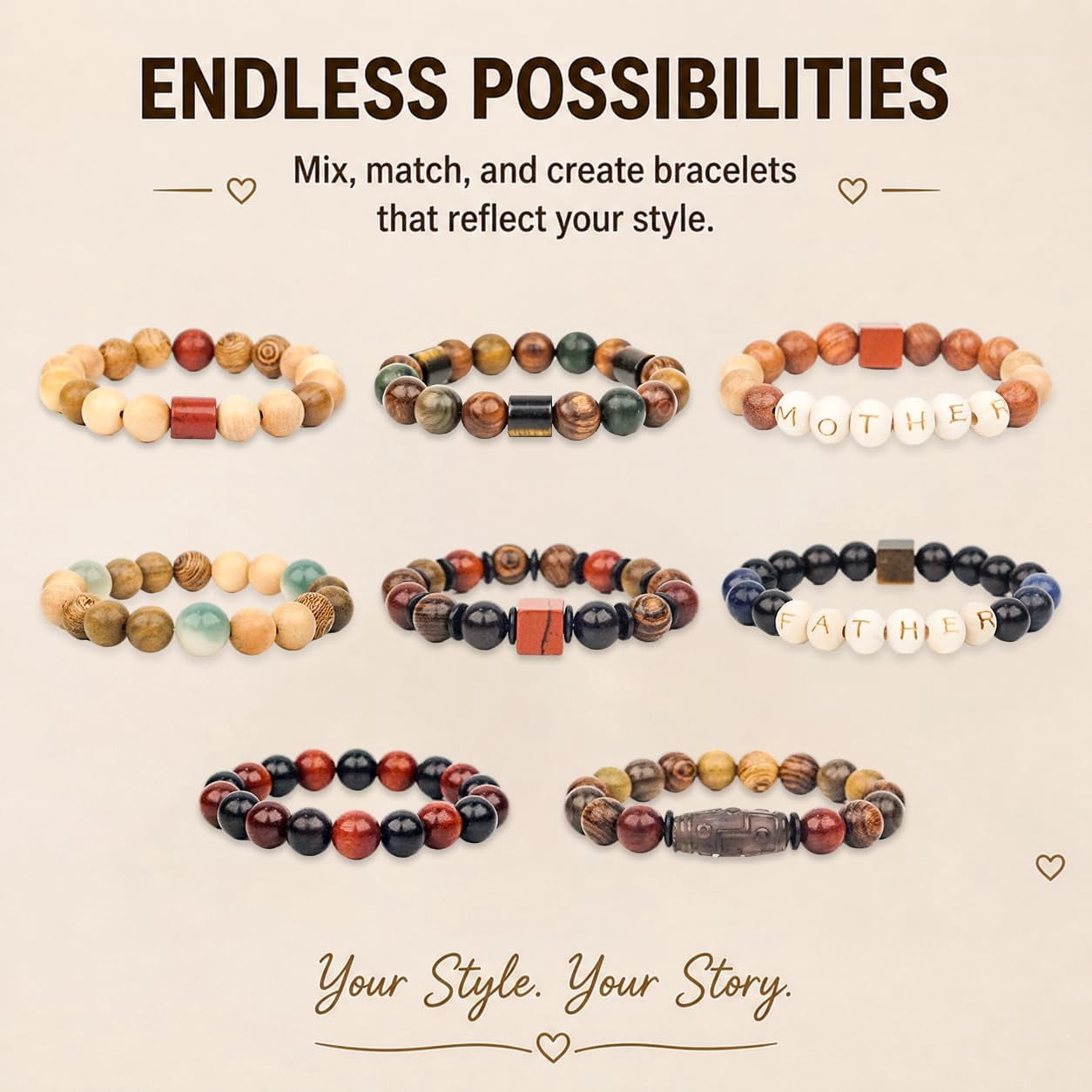 349PCS Wooden Beads Bracelet Making Kit for Adults and Teens, DIY Jewelry Making Set with Natural Wood Beads, Letter Beads, Elastic Cord and Beading Supplies