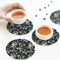 thumbnail image 3 of KLL Drink Coasters Set Round Shape of 4,PU Leather Absorbent Coasters Set Decorative Coffee Cup Coasters Housewarming Gift for Home Decor-Watercolor Floral, 3 of 5