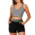 thumbnail image 7 of HAOTAGS Women's Color Block Two Piece Swimsuit High Waist Tie Side Bikini Set Push Up Halter Neck Summer , Army Green L, 7 of 7