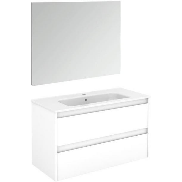 Ambra 100 Pack 1 Gloss White Complete Vanity Unit With Mirror Com Gloss White Complete Vanity Unit, White Vanity Under 100
