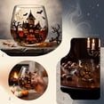 thumbnail image 3 of OCCOA Halloween Patterned Glass Cup 15oz Clear Sturdy Drinkware with Haunted House Witch Mummy Print for Wine Cocktail Daily Use Holiday Party Gift Idea, C, 3 of 6