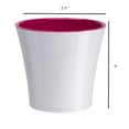 thumbnail image 2 of Decopots Plastic Round Modern Flower Pot with Drainage Planter, White Purple, 7.7", 2 of 5