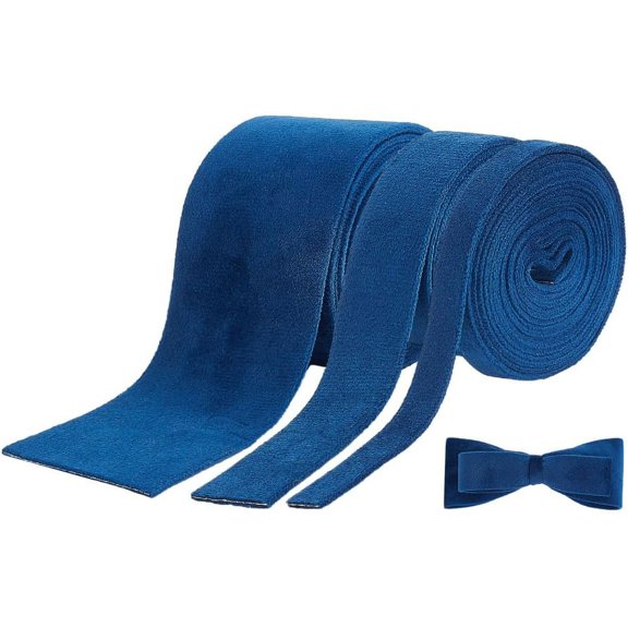 3 Rolls 3 Styles Double Sided Velvet Ribbon Ocean Blue Flat Velvet for Wedding Decorations Christmas Decorations Floral Bouquets Craft Making 3/8 Inch 1 Inch 2 Inch Blue DIY