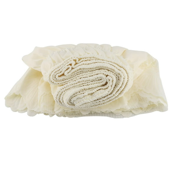 Elastic Dustproof Decorative Lace Bed Skirt Ruffle Easy Fit Spread Cover Valance (Twin)
