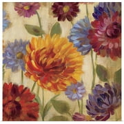 Great BIG Canvas | Rolled Silvia Vassileva Poster Print entitled Rainbow Dahlias Crop III