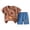 Brown, variant on Toddler Baby Summer Clothes for Boys 3 6 12 18 Months 2T 3T 4T 5T Boys Outfits Cute Cotton Sports T-Shirt Shorts Set Casual Pajama for Boys (Brown,3-4 Years)