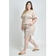 thumbnail image 2 of Conjunto blusa y short con textura Roman Fashion /Tallas Extras, 4375 (Beige) beige 38, 2 of 7