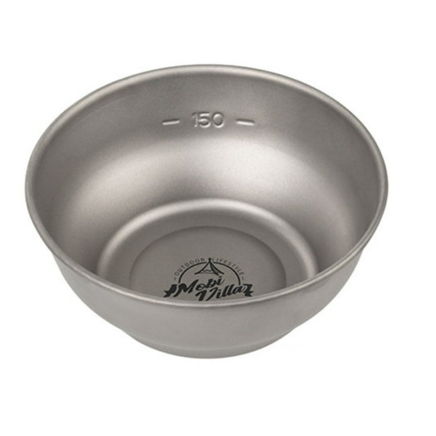 MOBI GARDEN Plato de cuenco de titanio de alta intensidad, vajilla de titanio ultraligera, cuenco antiescaldamiento, cuenco de sopa para acampar al aire libre, senderismo, cocinar MOBI GARDEN Utensilios de cocina