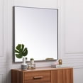 thumbnail image 5 of Allora 36" Square Mid Century Metal Frame Clear Beveled Mirror in Gray, 5 of 7