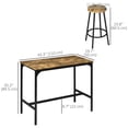 thumbnail image 2 of Industrial 5-Piece Bar Table Set with Counter Height Stools - Rustic Brown Kitchen Dining Set for 4 - Compact Design for Small Spaces, 2 of 7