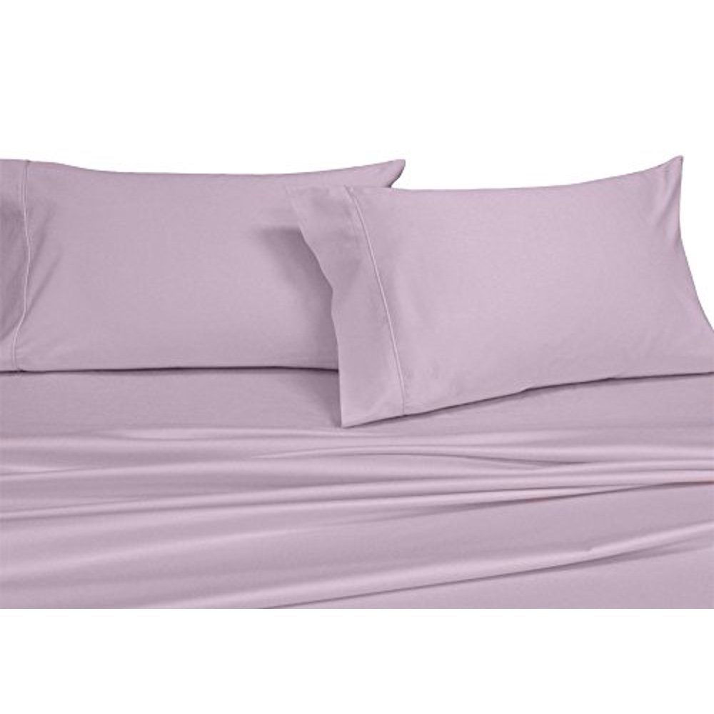 Royal's Solid Lilac 250ThreadCount 4pc Full Bed Sheet Set 100Percent