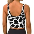 thumbnail image 3 of Haiem Cow Print Black White Pattern Womens Sports Bra - U Neck Padded Low Impact Yoga Bra Workout Crop Top Gym Moisture-Wicking Workout Vest -Small, 3 of 9