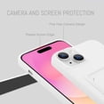 thumbnail image 3 of TPU Wallet Compatible with iPhone 15 Case 2023, Card Holder Camera Protection Cover + Screen Protector, Push-able Card Slot Silicone Soft Case Girls Women -White, 3 of 12