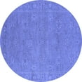 thumbnail image 1 of Ahgly Company Machine Washable Indoor Round Oriental Blue Industrial Area Rugs, 6' Round, 1 of 4
