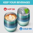 thumbnail image 4 of 12oz Stemless Wine Tumblers Green and Grey Abstract Art Artwork Vacuum Insulated Stainless Steel Travel Tumbler Cups Mug with Lid and Straw for Champaign,Cocktail,Beer with Cleaning Brush, 4 of 5