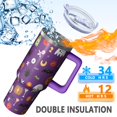 thumbnail image 4 of 40oz Halloween Insulated Travel Mug, Stainless Steel Tumbler with Handle and Straw – Keeps Beverages at the Perfect Temperature, Ideal for Fall Sips, Perfect for Women and Girls During Spooky Season., 4 of 7