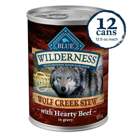Blue Buffalo Wilderness Wolf Creek Beef Stew in Gravy Wet Dog Food, 12.5-oz. Cans (12 Count)