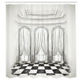 thumbnail image 3 of Ambesonne Sketch Shower Curtain, Castle Baroque Curtains, 69"Wx75"L, White Black, 3 of 5
