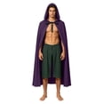 thumbnail image 5 of LEKWK Men Medieval Hooded Cloak Front Tie Gothic Wizard Witch Robe Loose Cape Themed Activity Halloween Renaissance Costume, 5 of 9