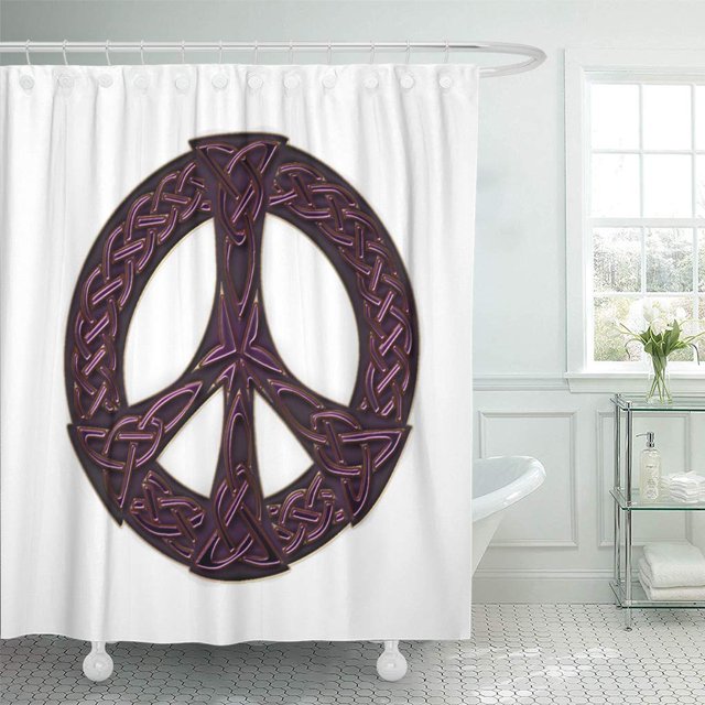 ABPHQTO Urock Celtic Peace Sign Púrpura Símbolo Nudo Cool Cute Cortina de ducha 150x180 cm