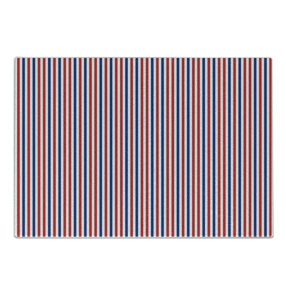 USA Cutting Board, Symbolic Colors of American Independence Day Classic Tones National Concept, Decorative Tempered Glass Cutting and Serving Board, Small Size, Red White Night Blue, by Ambesonne