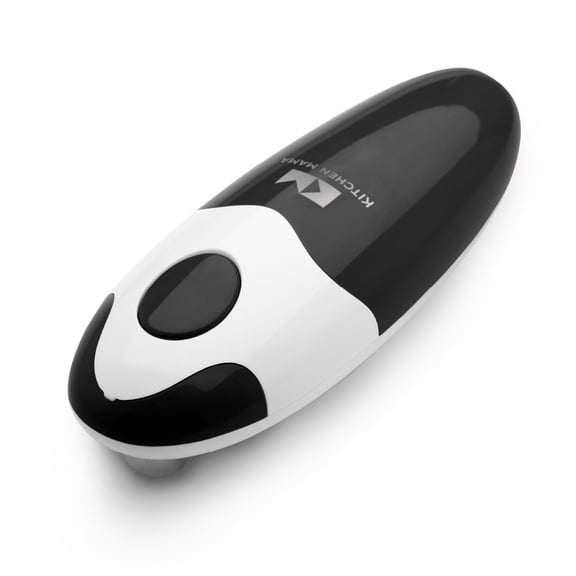 Kitchen Mama Auto Electric Can Opener: Open Your Cans with A Simple Press of Button - Automatic, Hands Free, Smooth Edge, Food-Safe, Battery Operated, YES YOU CAN (Black)