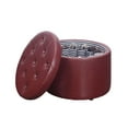 thumbnail image 3 of Convenience Concepts Designs4Comfort Round Shoe Ottoman, Burgandy, 3 of 4