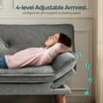 thumbnail image 5 of Linsy Home Convertible Upholstered Futon Couch with Adjustable Armrests, Grey, 5 of 11