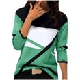 thumbnail image 2 of Craaazy Shirts for Women Geometry Printed T-shirt Casual Color Block Blouses Crew Neck Long Sleeve Tops Gifts for Women, 2 of 3