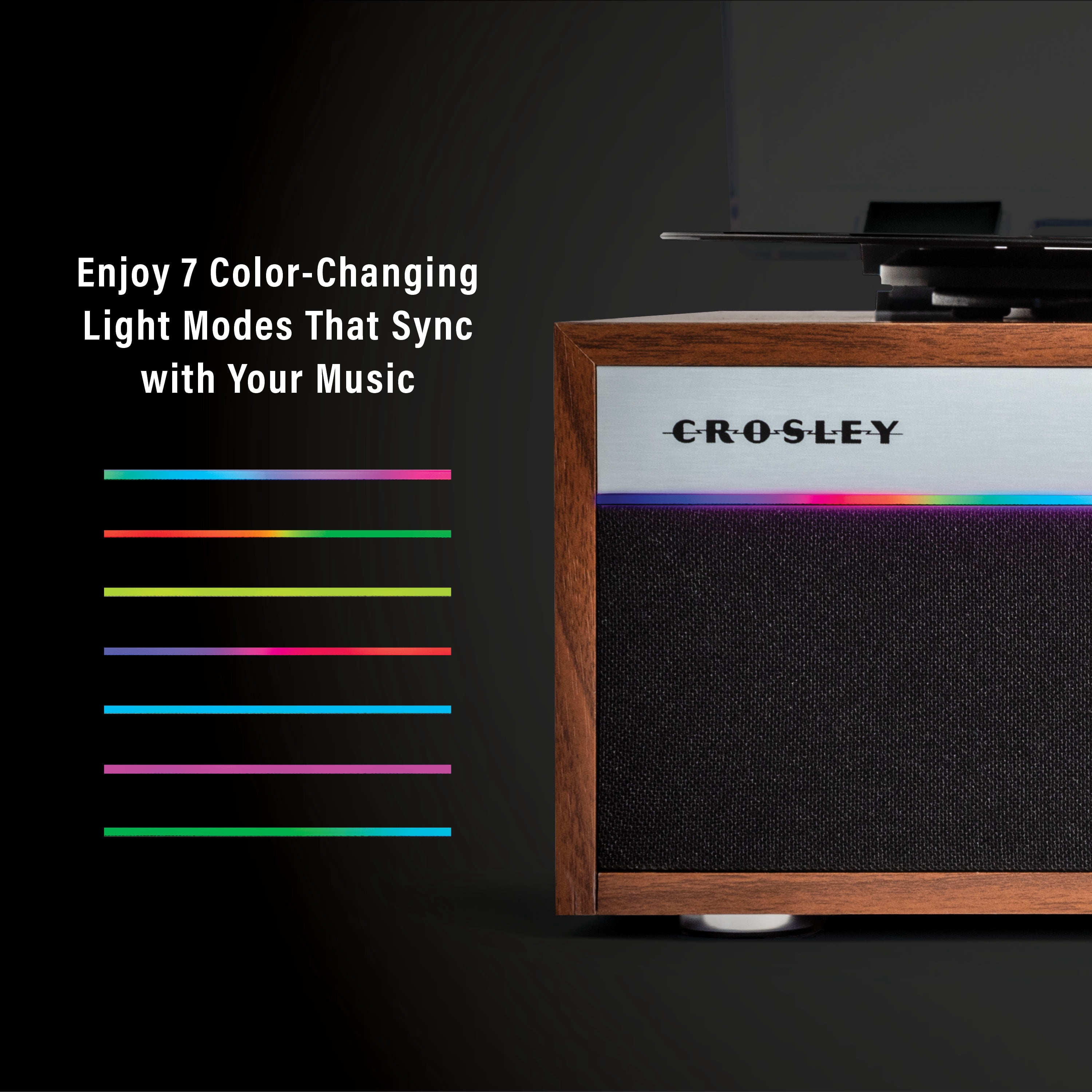 Crosley Strobe Record Player In Walnut