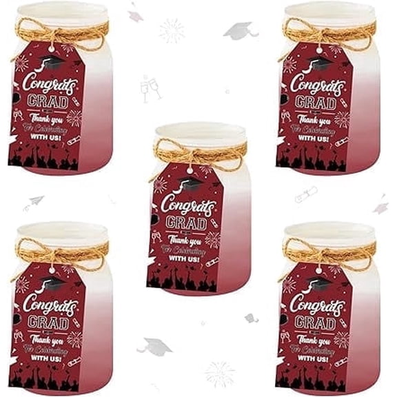 50 Pieces Crimson Graduation Thank You Favor Tags, Graduation Congrats Grad Thank You for Celebrating with Us, High School Happy College Theme Hanging Labels Class of 2026 Decoration