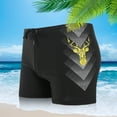 thumbnail image 2 of Ynynloco Swim Trunks Men Striped Print Elastic Waistband Drawstring High-Stretch Square Leg Boxer Briefs Quick Dry Beach Board Beach Sport Short, 2 of 5