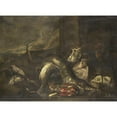 thumbnail image 3 of R. van Burgh 18x14 Black Modern Framed Museum Art Print Titled - Still Life with Fish (1668 - 1690), 3 of 5