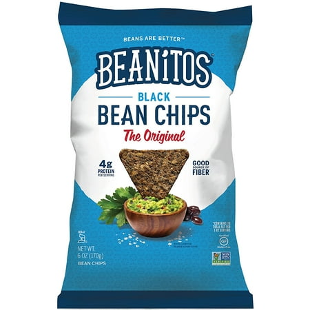 Gluten Free Non Gmo Snacks Black Bean Chips with Sea Salt, Plant Based Protein, Good Source Fiber, Gluten Free, Non-GMO, Vegan, Corn Free Tortilla Chip Snack, 6 Ounce (Pack of.., By Beanitos ()