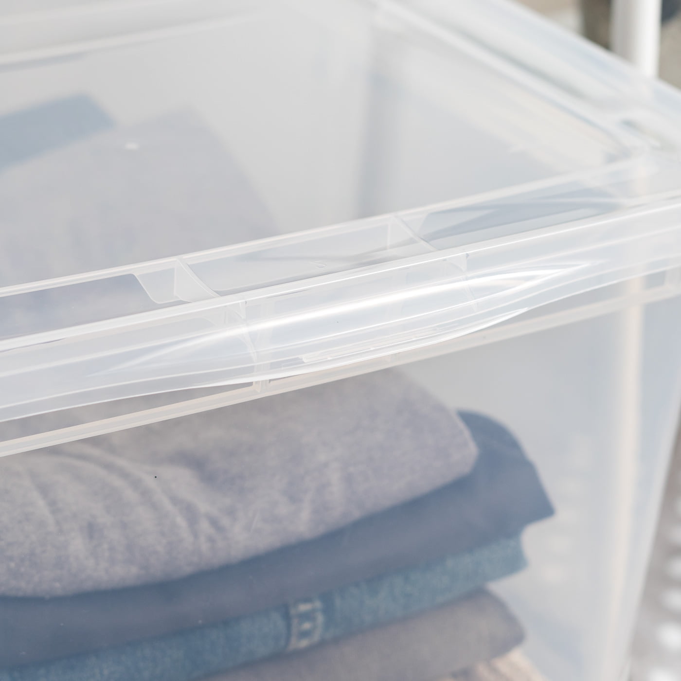 Mainstays 17 Quart Plastic Stackable Closet Storage Box - Clear