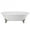 White-Silver, variant on Vintage Tub & Bath Cambridge 66 Inch Cast Iron Double Ended Clawfoot Tub - Rim Faucet Drillings