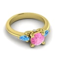 thumbnail image 3 of 2.50 Carat Unique Round Cut Pink Sapphire & Blue Topaz Gemstone Engagement Ring for Women Solid 14K Yellow Gold Size 7.5 by Diamond-Capitals, 3 of 8